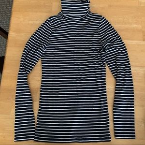 Navy Blue and white striped JCrew turtleneck